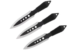 Dagues Kunai Noir & Chrome, Acier Inox - Lot De 3 (19 Cm)