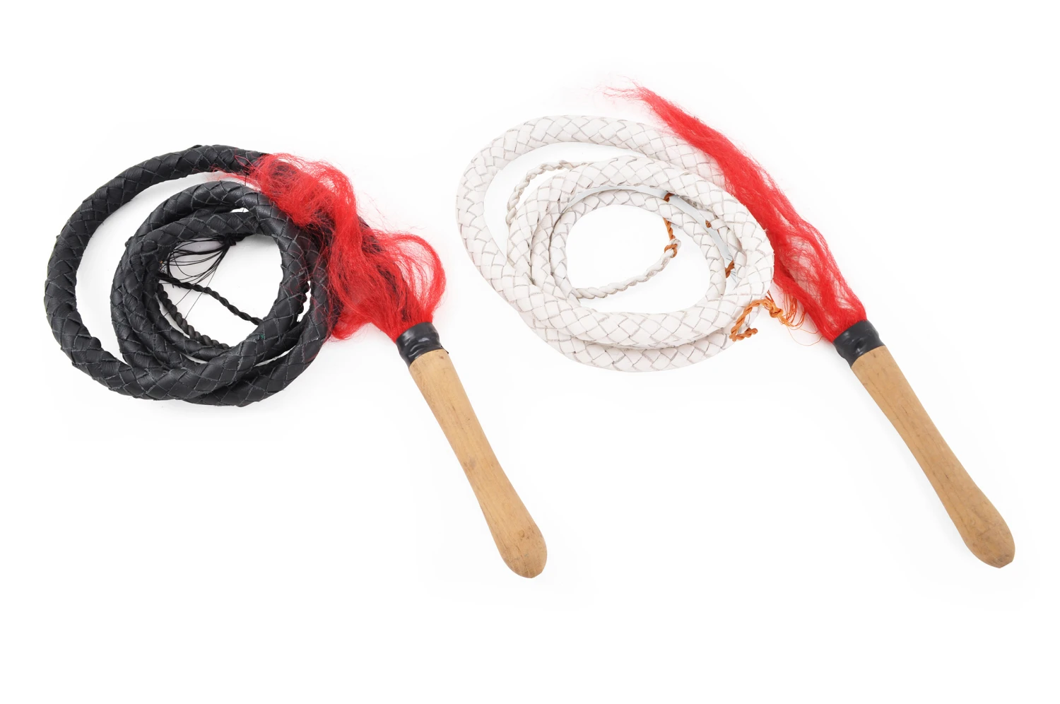 Fouet Long En Cuir - Poignée Bois 2 Fouet Long En Cuir - Poignée Bois – Image 2