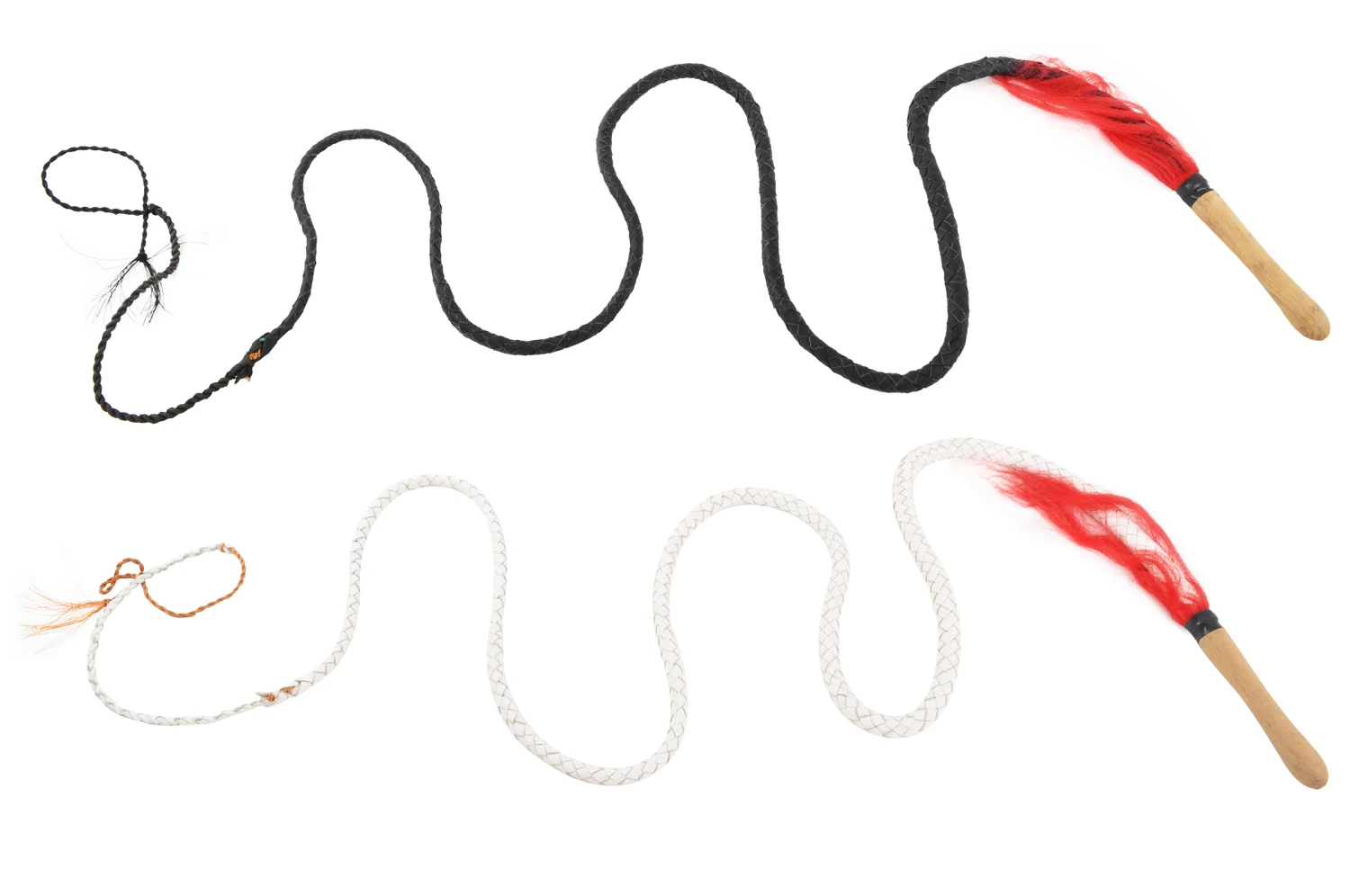 Fouet Long En Cuir - Poignée Bois 1 Fouet Long En Cuir - Poignée Bois