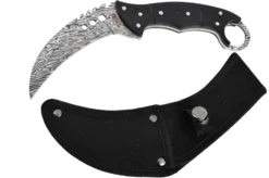 Karambit, Black & White Damascus, 22 Cm