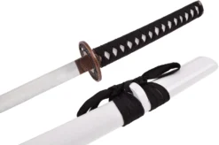 Katana Iaïto Dragon Doré, Blanc & Tressage Noir -Sveltus Magasin katana iaito dragon dore blanc tressage noir 3