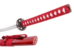 Katana Iaïto Dragon, Rouge & Tressage Rouge -Sveltus Magasin katana iaito dragon rouge tressage rouge 4