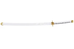 Katana Réaliste Blanc, Garde Ronde, Baohu - Réplique Bambou -Sveltus Magasin katana realiste blanc garde ronde baohu replique bambou 6