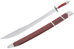 Sabre Entraînement Kungfu, Avec Fourreau, Rouge/Argent - Flexible