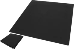 Tapis De Sol Puzzle, Gym à Domicile - Noir (120 X 120 Cm)